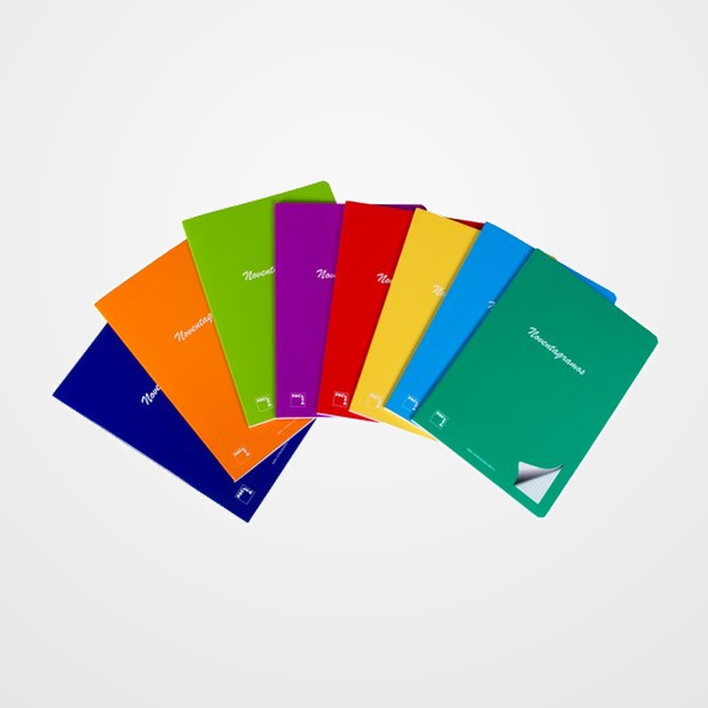 LIBRETA PACSA NOVENTAGRAMOS A5+ 48 HOJAS PAUTA 3,5 SURTIDO (8 col ...